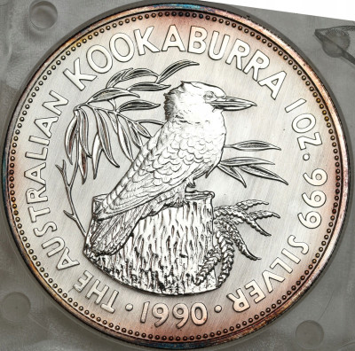 Australia. 5 dolarów 1990 Kookaburra – UNCJA SREBRA