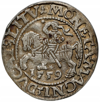 Zygmunt II August. Półgrosz 1559, Wilno – ODWRÓCONE L