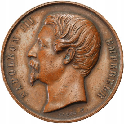 Francja. Napoleon III. Medal 1856 Międzynarodowy Kongres Rolniczy