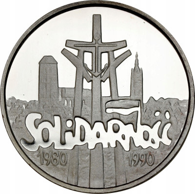 III RP. 100.000 złotych 1990 Solidarność gruba 32 mm – RZADKA
