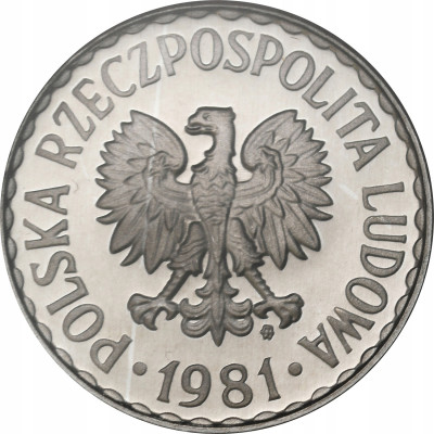 PRL. 1 złoty 1981 Aluminium PCG PR70