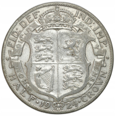 Anglia - 1/2 korony 1924 George V - SREBRO