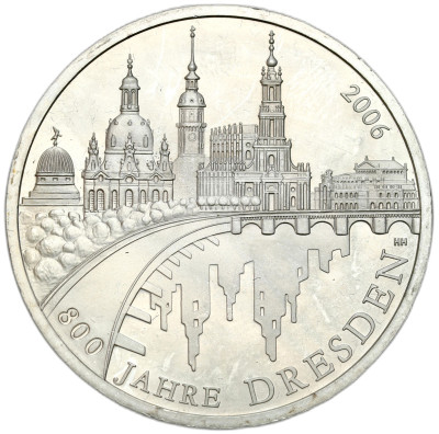Niemcy. 10 euro 2006 A, 800 lat miasta Drezno – SREBRO