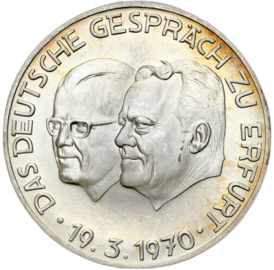 Niemcy. Medal niemiecka rozmowa w Erfurcie 19 marca 1970 - SREBRO