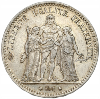 Francja - 5 franków 1876 - Herkules – SREBRO