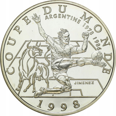 Francja. 10 franków 1998 MŚ FIFA 1998, Argentyna – SREBRO