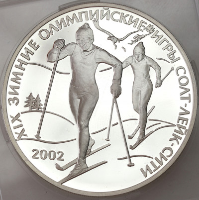 Rosja. 3 ruble 2002, XIX Zimowe I.O., Salt Lake City 2002 – SREBRO