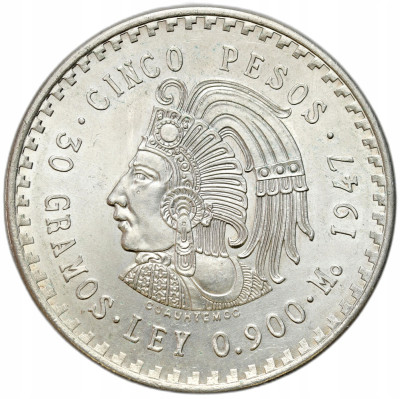 Meksyk. 5 peso 1947 – SREBRO