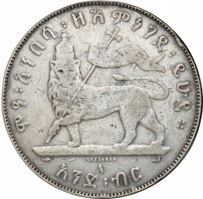 Etiopia - 1 birr 1894 Cesarz Menelik II – SREBRO