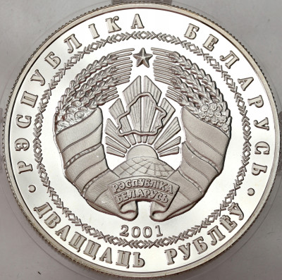 Białoruś. 20 rubli 2001, XIX Zimowe I.O., Salt Lake City 2002 – SREBRO