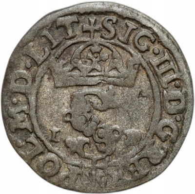 Zygmunt III Waza. Szeląg 1589, Olkusz - znak Półrusz