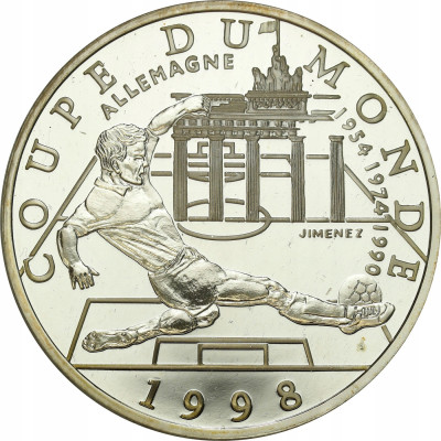 Francja. 10 franków 1998 MŚ FIFA 1998, Niemcy – SREBRO
