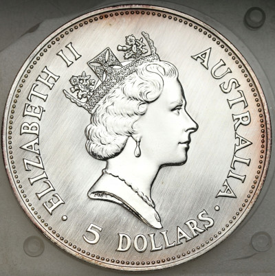Australia. 5 dolarów 1990 Kookaburra – UNCJA SREBRA