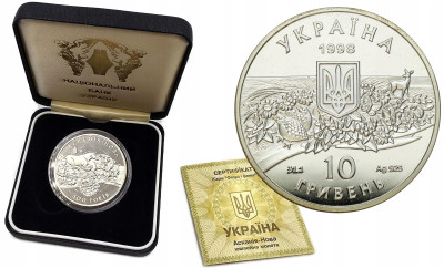 Ukraina. 10 hrywien 1998, 100-lecie rezerwatu „Askania Nowa” – SREBRO