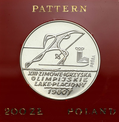 PRÓBA srebro 200 złotych 1980 Oly Lake Placid