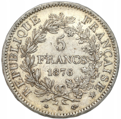 Francja - 5 franków 1876 - Herkules – SREBRO