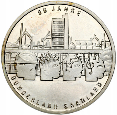 Niemcy. 10 euro 2007 G, 50 rocznica powrotu Saary do Niemiec – SREBRO