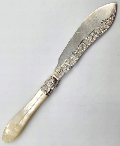 Anglia, Birmingham. George Unite. Duży nóż do masła 1883 – SREBRO