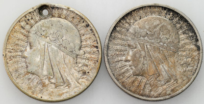 II RP - 10 złotych 1932 głowa kobiety (bez znaku), zestaw 2 sztuk