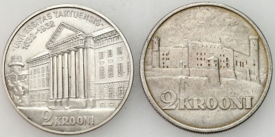 Estonia. 2 korony 1930 i 1931, Tallinn, zestaw 2 monet SREBRO