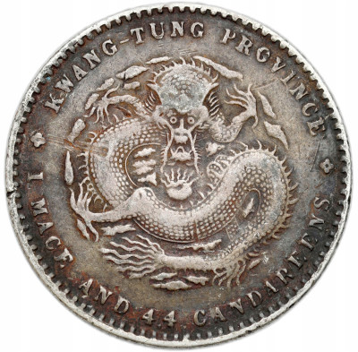 Chiny, Kwangtung. 1 mace 4.4 candareens (20 centów), (1890-1908)