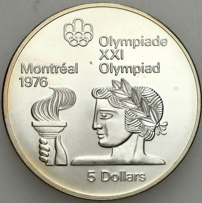 Kanada. 5 dolarów 1974 Olimpijczyk ze zniczem – SREBRO