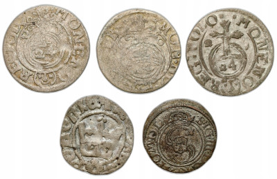 Polska - XV – XVII wiek - zestaw 5 monet - SREBRO
