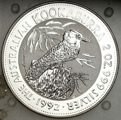 Australia. 2 dolary 1992 Kookaburra – 2 UNCJE SREBRA