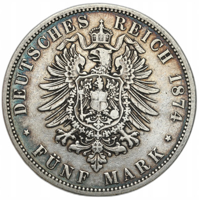 Niemcy, Prusy. 5 marek 1874 A, Berlin – SREBRO