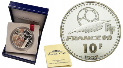 Francja. 10 franków 1998 MŚ FIFA 1998, Anglia – SREBRO