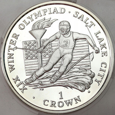 Wyspa Man. 1 korona 2002, XIX Zimowe I.O., Salt Lake City 2002 – SREBRO
