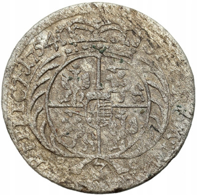 August III Sas. Trojak (3 grosze) 1754, Lipsk - rzadki nominał