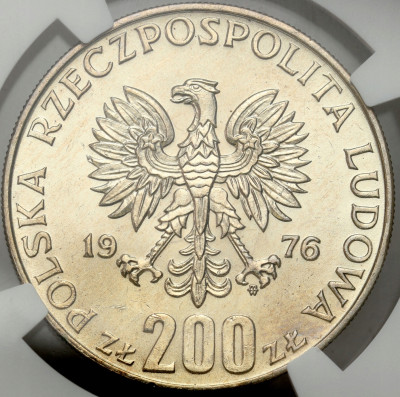 PRL. 200 złotych 1976, Igrzyska XXI Olimpiady NGC MS64 - SREBRO