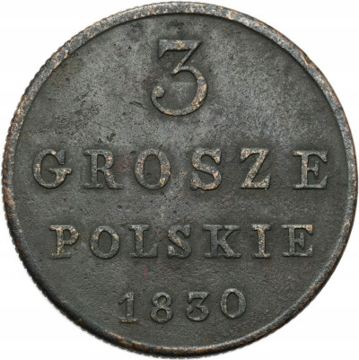 Polska XIX w./Rosja. Mikołaj I. 3 grosze 1830 FH, Warszawa