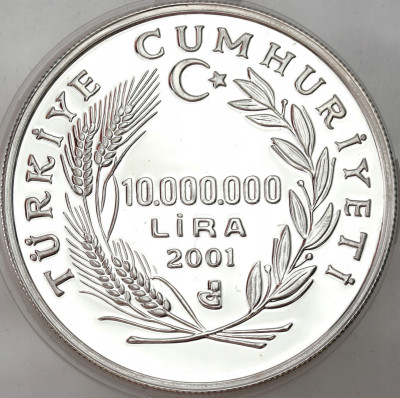 Turcja. 10.000.000 lir 2001, XIX Zimowe I.O., Salt Lake City 2002 – SREBRO