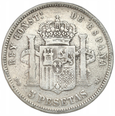 Hiszpania - 5 Peset 1877 - SREBRO
