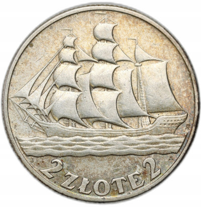 II RP. 2 złote 1936 Żaglowiec - SREBRO