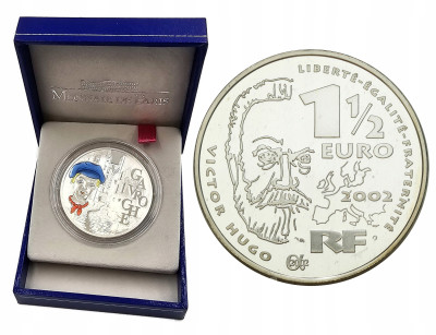 Francja. 1 1/2 euro 2002, 200 rocznica urodzin - Victor Hugo