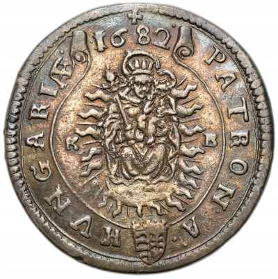 Węgry, Leopold I (1658-1705), 15 krajcarów 1682 KB, Kremnica - ŁADNE