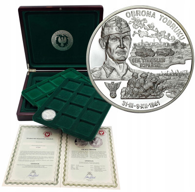 Medal. Obrona Tobruku + pudełko – SREBRO