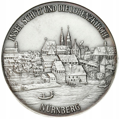 Niemcy. Medal Wyspa Schutt i kościół Lorenza – SREBRO