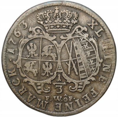 August III Sas. 1/3 talara (1/2 guldena) 1754 FWôF, Drezno