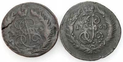 Rosja. 2 kopiejki 1763 i 1773, 2 szt.
