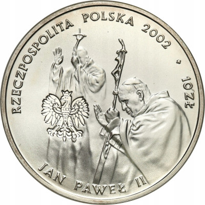 10 złotych 2002 Jan Paweł II Pontifex Maximus - SREBRO