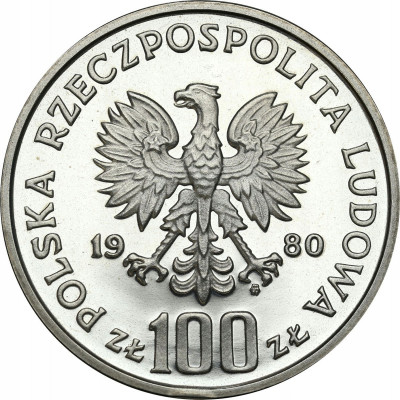 PRÓBA SREBRO 100 złotych 1980 Kochanowski – SREBRO