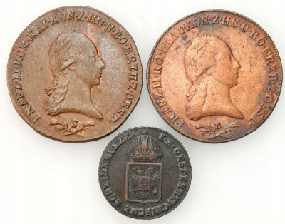 Austria. Franciszek II. 1/2 i 6 krajcarów 1800-1816 – 3 szt