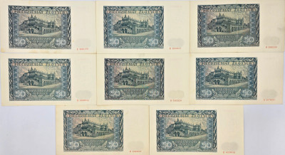 50 złotych 1941, zestaw 8 sztuk