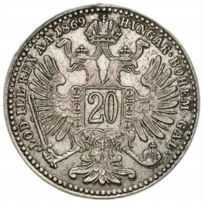 Austria. Franciszek Józef I. 20 krajcarów 1869, Wiedeń