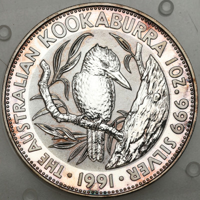 Australia. 5 dolarów 1991 Kookaburra – UNCJA SREBRA