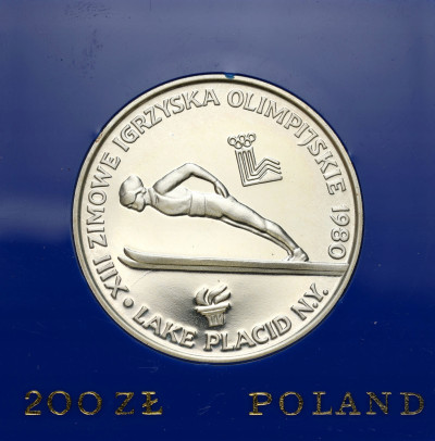 200 złotych 1980 Lake Placid 1980 Znicz – SREBRO